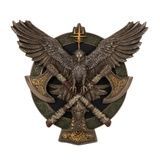 Щит "Крила Вальхалли: сокіл та дві сокири на щиті", 9 см 78511A4 фото